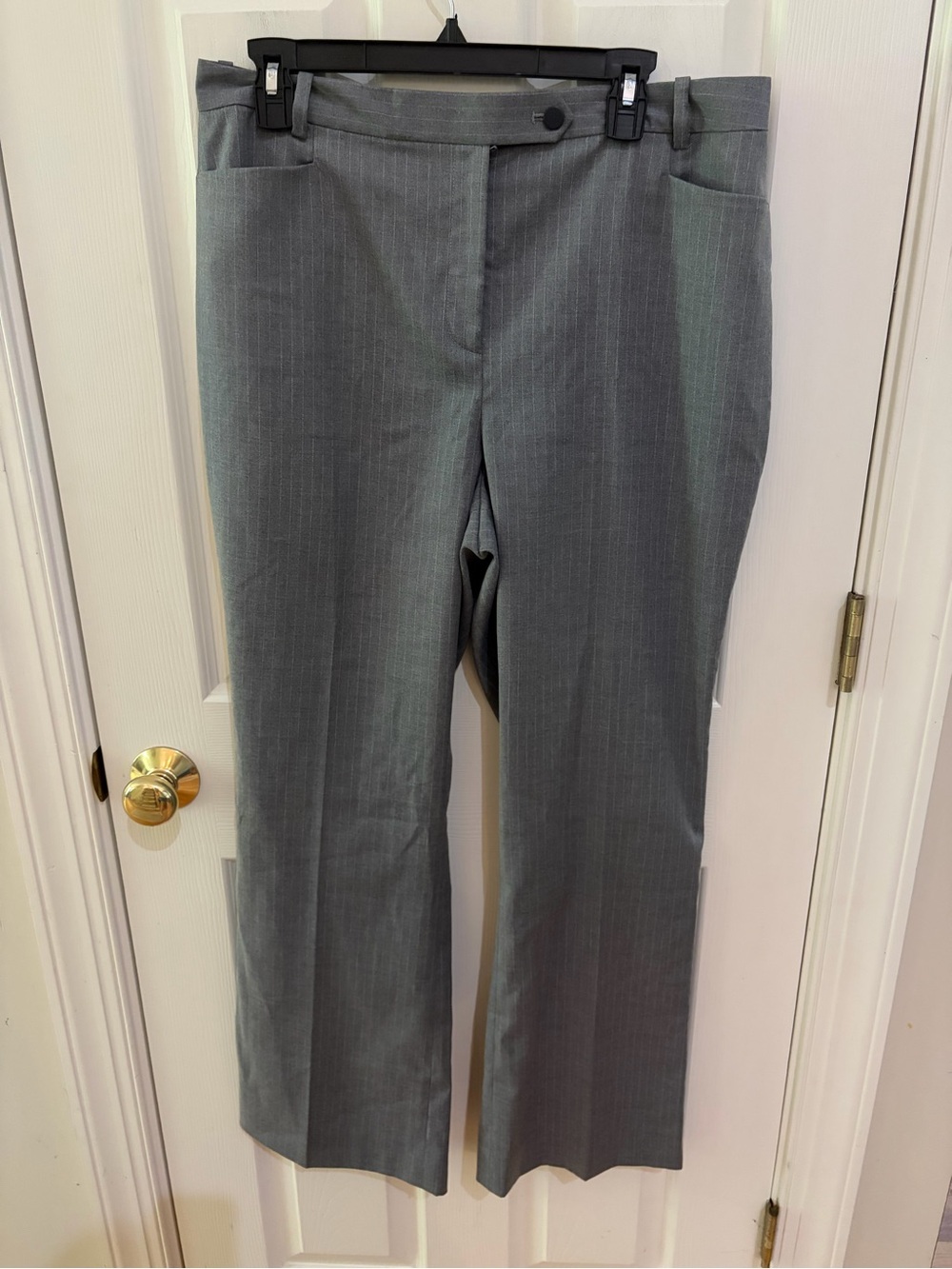 Calvin Klein Gray Career Dress Pants Size 14P Stretch Straight Leg Work Office